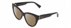 Profile View of GUCCI GG0460S Designer Polarized Sunglasses with Custom Cut Amber Brown Lenses in Gloss Black/Gold Ladies Cat Eye Full Rim Acetate 53 mm