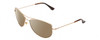 Profile View of KATE SPADE ALLY Designer Polarized Sunglasses with Custom Cut Amber Brown Lenses in Gold/Brown Stripe Ladies Pilot Full Rim Metal 60 mm