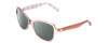 Profile View of KATE SPADE AYLEEN Designer Polarized Sunglasses with Custom Cut Smoke Grey Lenses in Pink Crystal/White Ladies Panthos Full Rim Acetate 56 mm