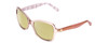 Profile View of KATE SPADE AYLEEN Designer Polarized Reading Sunglasses with Custom Cut Powered Sun Flower Yellow Lenses in Pink Crystal/White Ladies Panthos Full Rim Acetate 56 mm