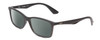 Profile View of Ray-Ban RX7047 Designer Polarized Sunglasses with Custom Cut Smoke Grey Lenses in Matte Black Unisex Cat Eye Full Rim Acetate 54 mm