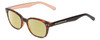 Profile View of Kate Spade REBECCA 2 Designer Polarized Reading Sunglasses with Custom Cut Powered Sun Flower Yellow Lenses in Tortoise Havana & Peach W/ White Polka Dots Ladies Cat Eye Full Rim Acetate 49 mm