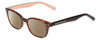 Profile View of Kate Spade REBECCA 2 Designer Polarized Reading Sunglasses with Custom Cut Powered Amber Brown Lenses in Tortoise Havana & Peach W/ White Polka Dots Ladies Cat Eye Full Rim Acetate 49 mm