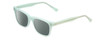 Profile View of Prive Revaux Expert Designer Polarized Sunglasses with Custom Cut Smoke Grey Lenses in Mint Green Crystal Unisex Rectangle Full Rim Acetate 50 mm