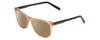 Profile View of Prive Revaux On The Wire Designer Polarized Reading Sunglasses with Custom Cut Powered Amber Brown Lenses in Crystal Cantaloupe Orange Blue Unisex Cateye Full Rim Acetate 52 mm