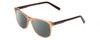 Profile View of Prive Revaux On The Wire Designer Polarized Reading Sunglasses with Custom Cut Powered Smoke Grey Lenses in Crystal Cantaloupe Orange Blue Unisex Cateye Full Rim Acetate 52 mm