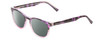 Profile View of Prive Revaux Show Off Single Designer Polarized Sunglasses with Custom Cut Smoke Grey Lenses in Black Purple Tortoise Blush Pink Crystal Fade Ladies Round Full Rim Acetate 48 mm