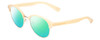 Profile View of Prive Revaux Angelou Designer Polarized Reading Sunglasses with Custom Cut Powered Green Mirror Lenses in Ivory White Gold Ladies Cateye Full Rim Acetate 50 mm