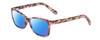 Profile View of Prive Revaux Julie Designer Polarized Reading Sunglasses with Custom Cut Powered Blue Mirror Lenses in Blush/Amethyst Pink Purple Marble Ladies Cateye Full Rim Acetate 50 mm