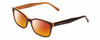 Profile View of Prive Revaux Professor Designer Polarized Sunglasses with Custom Cut Red Mirror Lenses in Chocolate/Sand Brown Ladies Rectangle Full Rim Acetate 52 mm