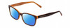 Profile View of Prive Revaux Professor Designer Polarized Sunglasses with Custom Cut Blue Mirror Lenses in Chocolate/Sand Brown Ladies Rectangle Full Rim Acetate 52 mm