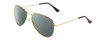 Profile View of Prive Revaux Commando Designer Polarized Reading Sunglasses with Custom Cut Powered Smoke Grey Lenses in Champagne Gold/Black Unisex Pilot Full Rim Metal 60 mm