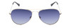 Front View of Prive Revaux Commando Pilot Sunglasses Silver/Black/Polarized Blue Mirror 60mm