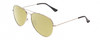 Profile View of Prive Revaux Commando Designer Polarized Reading Sunglasses with Custom Cut Powered Sun Flower Yellow Lenses in Palladium Silver/Black Unisex Pilot Full Rim Metal 60 mm