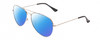 Profile View of Prive Revaux Commando Designer Polarized Reading Sunglasses with Custom Cut Powered Blue Mirror Lenses in Palladium Silver/Black Unisex Pilot Full Rim Metal 60 mm