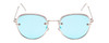 Front View of Prive Revaux Escobar Women's Sunglasses Silver/White/Polarized Blue Mirror 52 mm