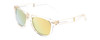 Profile View of Prive Revaux GoGetter FOLDING Sunglasses Clear Crystal/Polarize Gold Mirror 54mm