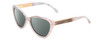 Profile View of Prive Revaux Hepburn 2.0 Designer Polarized Sunglasses with Custom Cut Smoke Grey Lenses in Splash White Grey Marble/Gold Ladies Cateye Full Rim Acetate 56 mm