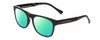 Profile View of Prive Revaux Editor FOLDING Designer Polarized Reading Sunglasses with Custom Cut Powered Green Mirror Lenses in Caviar Black Unisex Classic Full Rim Acetate 52 mm