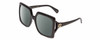Profile View of Gucci GG0876S Designer Polarized Sunglasses with Custom Cut Smoke Grey Lenses in Gloss Black Gold Logo Ladies Square Full Rim Acetate 60 mm