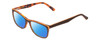 Profile View of Marie Claire MC6211 Designer Polarized Sunglasses with Custom Cut Blue Mirror Lenses in Matte Brown Orange Autumn Tortoise Ladies Panthos Full Rim Acetate 53 mm