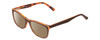 Profile View of Marie Claire MC6211 Designer Polarized Sunglasses with Custom Cut Amber Brown Lenses in Matte Brown Orange Autumn Tortoise Ladies Panthos Full Rim Acetate 53 mm