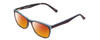 Profile View of Marie Claire MC6211 Designer Polarized Sunglasses with Custom Cut Red Mirror Lenses in Matte Plum Purple Sky Blue Tortoise Ladies Panthos Full Rim Acetate 53 mm