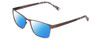Profile View of Esquire EQ1502 Designer Polarized Sunglasses with Custom Cut Blue Mirror Lenses in Brown Pewter Silver White Marble Unisex Square Full Rim Stainless Steel 54 mm