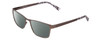 Profile View of Esquire EQ1502 Designer Polarized Sunglasses with Custom Cut Smoke Grey Lenses in Brown Pewter Silver White Marble Unisex Square Full Rim Stainless Steel 54 mm