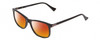 Profile View of Esquire EQ1509 Designer Polarized Sunglasses with Custom Cut Red Mirror Lenses in Black Unisex Square Full Rim Acetate 54 mm