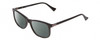 Profile View of Esquire EQ1509 Designer Polarized Reading Sunglasses with Custom Cut Powered Smoke Grey Lenses in Black Unisex Square Full Rim Acetate 54 mm