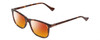 Profile View of Esquire EQ1509 Designer Polarized Sunglasses with Custom Cut Red Mirror Lenses in Tortoise Havana Brown Gold Mens Rectangular Full Rim Acetate 54 mm
