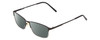 Profile View of Esquire EQ1522 Designer Polarized Sunglasses with Custom Cut Smoke Grey Lenses in Black Unisex Square Full Rim Stainless Steel 55 mm