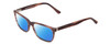 Profile View of Esquire EQ1558 Designer Polarized Sunglasses with Custom Cut Blue Mirror Lenses in Matte Tortoise Havana Brown Mens Cat Eye Full Rim Acetate 54 mm