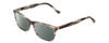 Profile View of Esquire EQ1558 Designer Polarized Sunglasses with Custom Cut Smoke Grey Lenses in Matte Grey Marble Unisex Square Full Rim Acetate 54 mm