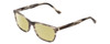 Profile View of Esquire EQ1558 Designer Polarized Reading Sunglasses with Custom Cut Powered Sun Flower Yellow Lenses in Matte Grey Marble Unisex Square Full Rim Acetate 54 mm