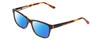 Profile View of Ernest Hemingway H4675 Designer Polarized Sunglasses with Custom Cut Blue Mirror Lenses in Black Tortoise Havana Ladies Rectangular Full Rim Acetate 52 mm