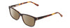 Profile View of Ernest Hemingway H4675 Designer Polarized Sunglasses with Custom Cut Amber Brown Lenses in Black Tortoise Havana Ladies Rectangular Full Rim Acetate 52 mm