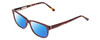 Profile View of Ernest Hemingway H4675 Designer Polarized Sunglasses with Custom Cut Blue Mirror Lenses in Tortoise Havana Burgundy Red Ladies Rectangular Full Rim Acetate 52 mm