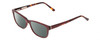 Profile View of Ernest Hemingway H4675 Designer Polarized Sunglasses with Custom Cut Smoke Grey Lenses in Tortoise Havana Burgundy Red Ladies Rectangular Full Rim Acetate 52 mm