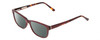 Profile View of Ernest Hemingway H4675 Designer Polarized Reading Sunglasses with Custom Cut Powered Smoke Grey Lenses in Tortoise Havana Burgundy Red Ladies Rectangular Full Rim Acetate 52 mm