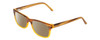 Profile View of Ernest Hemingway H4682 Designer Polarized Sunglasses with Custom Cut Amber Brown Lenses in Blonde Yellow Brown Fade Ladies Rectangular Full Rim Acetate 53 mm