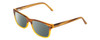 Profile View of Ernest Hemingway H4682 Designer Polarized Sunglasses with Custom Cut Smoke Grey Lenses in Blonde Yellow Brown Fade Ladies Rectangular Full Rim Acetate 53 mm