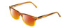 Profile View of Ernest Hemingway H4682 Designer Polarized Sunglasses with Custom Cut Red Mirror Lenses in Blonde Yellow Brown Fade Ladies Rectangular Full Rim Acetate 53 mm