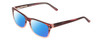 Profile View of Ernest Hemingway H4682 Designer Polarized Sunglasses with Custom Cut Blue Mirror Lenses in Burgundy Red Rose Fade Ladies Square Full Rim Acetate 53 mm