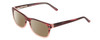 Profile View of Ernest Hemingway H4682 Designer Polarized Sunglasses with Custom Cut Amber Brown Lenses in Burgundy Red Rose Fade Ladies Square Full Rim Acetate 53 mm