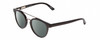 Profile View of Ernest Hemingway H4804 Designer Polarized Sunglasses with Custom Cut Smoke Grey Lenses in Black Ladies Oval Full Rim Acetate 47 mm