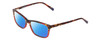 Profile View of Marie Claire MC6222 Designer Polarized Sunglasses with Custom Cut Blue Mirror Lenses in Tortoise Havana Red Ladies Rectangular Full Rim Acetate 53 mm