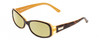 Profile View of Kate Spade PAXTON Designer Polarized Reading Sunglasses with Custom Cut Powered Sun Flower Yellow Lenses in Saffron Tortoise Havana Crystal Layer Gold Ladies Oval Full Rim Acetate 53 mm