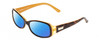 Profile View of Kate Spade PAXTON Designer Polarized Reading Sunglasses with Custom Cut Powered Blue Mirror Lenses in Saffron Tortoise Havana Crystal Layer Gold Ladies Oval Full Rim Acetate 53 mm